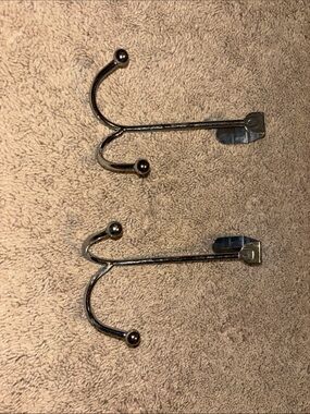 Source Unknown Chrome Double Robe Hooks - Silver Tone